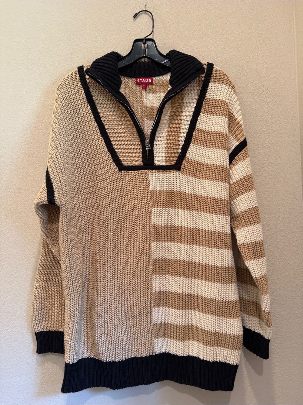 STAUD Hampton Sweater in Sahara stripe